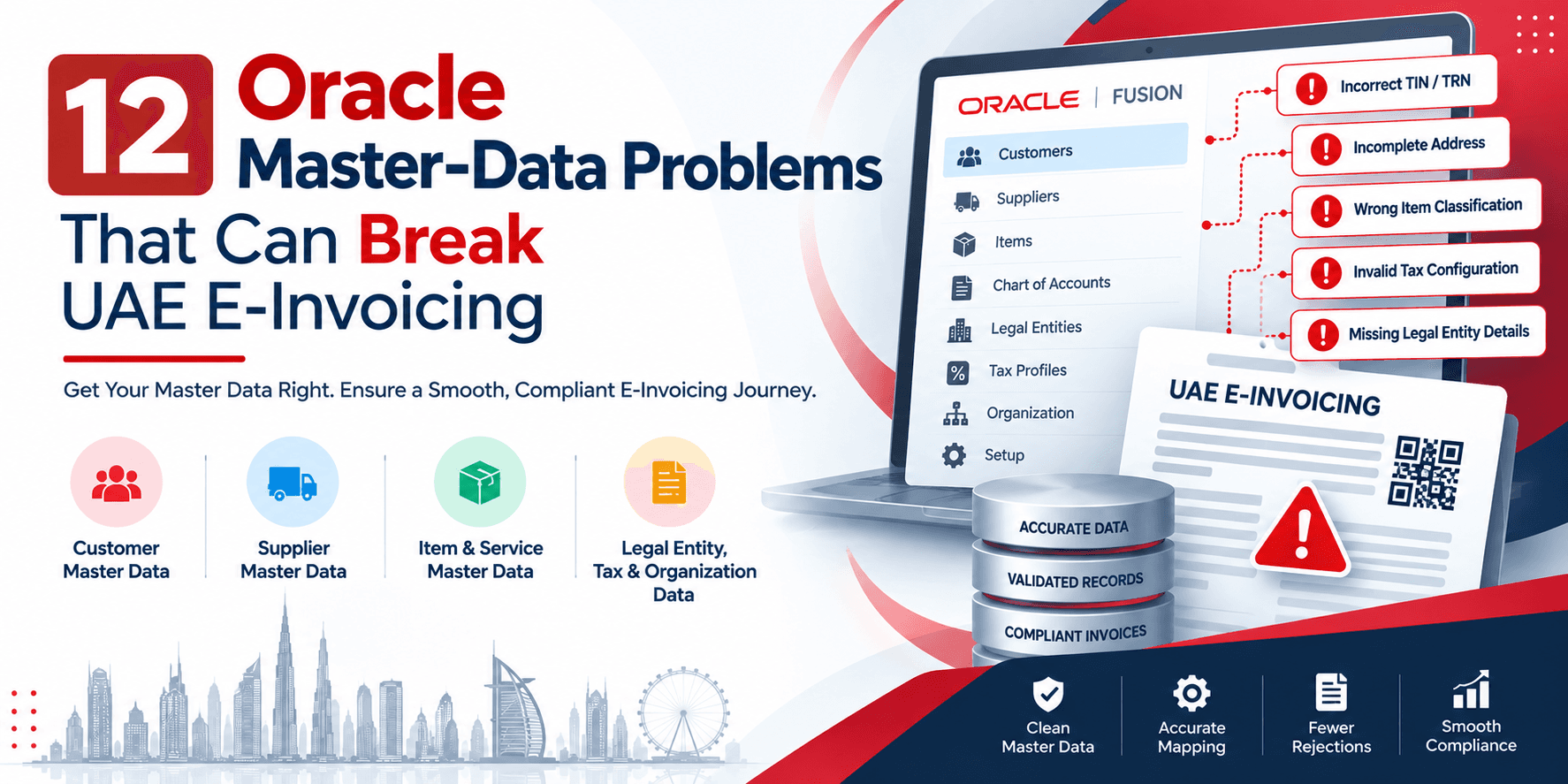 Oracle master-data problems that can break UAE e-invoicing