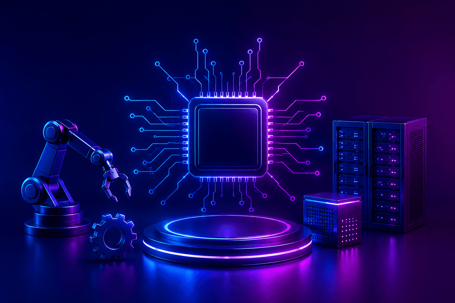 AI processor connected to automation equipment and enterprise servers