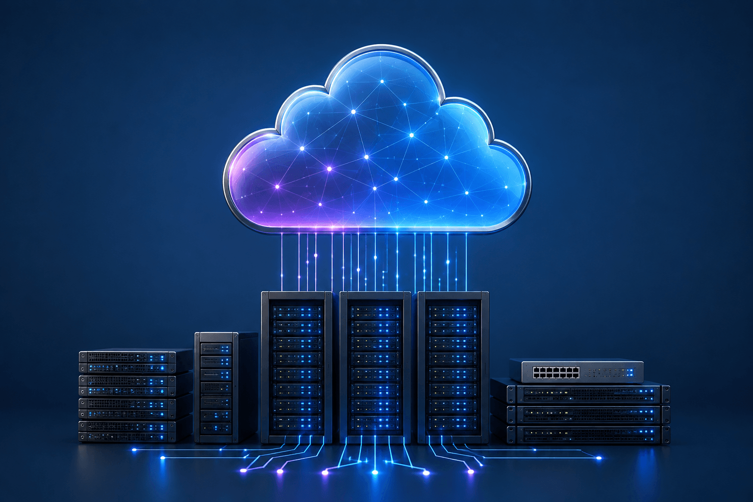 Cloud network connected to enterprise server infrastructure