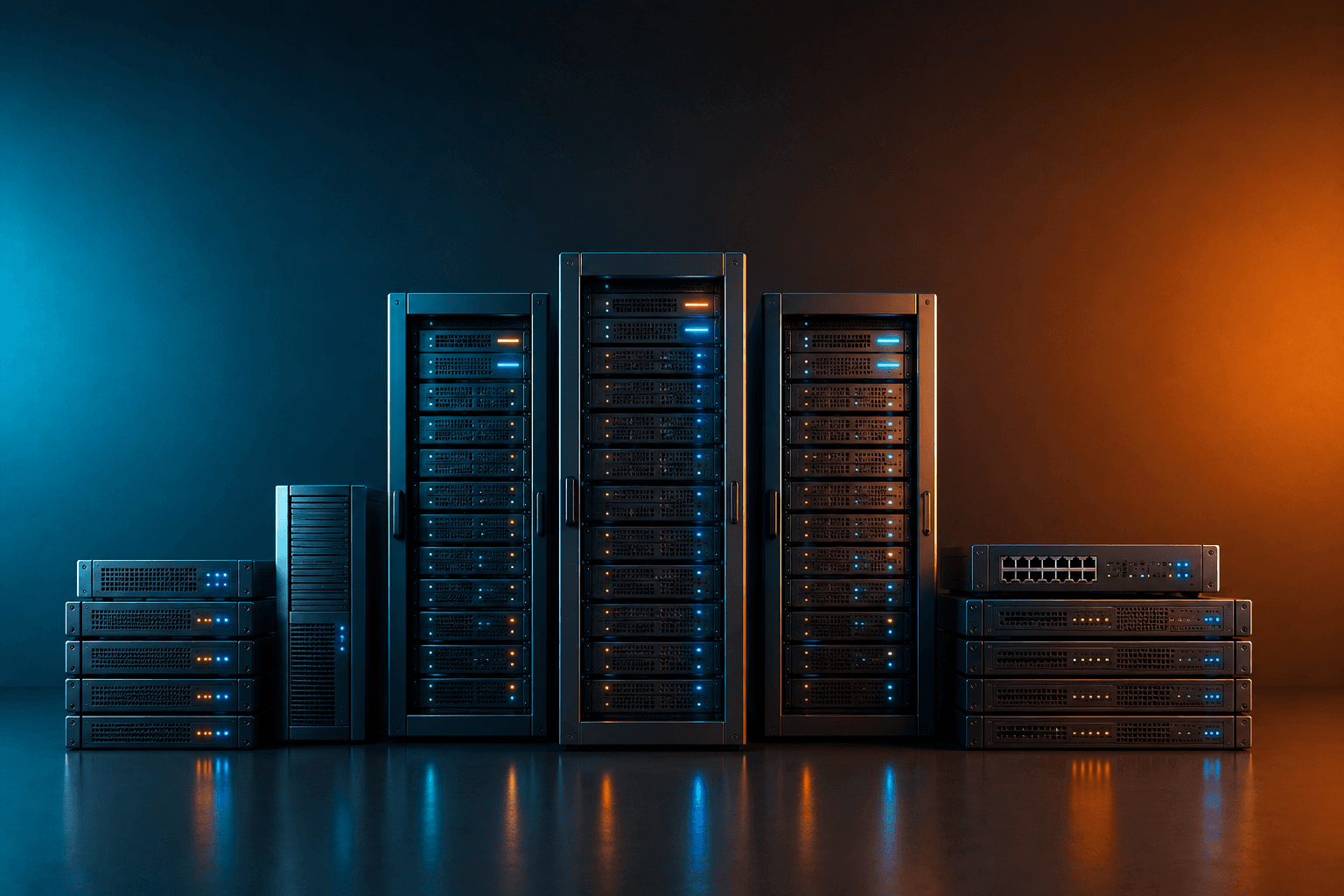 Enterprise server racks for offshore technical support services