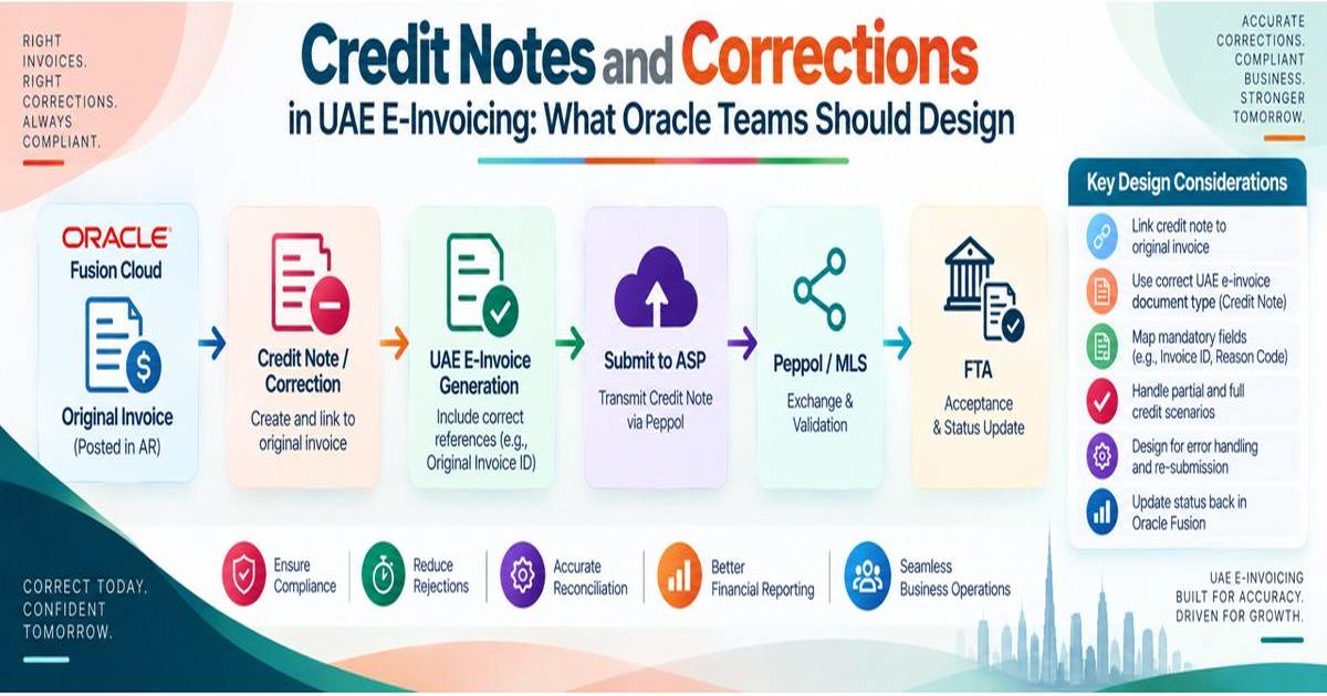 Credit Notes and Corrections in UAE E-Invoicing: What Oracle Teams Should Design