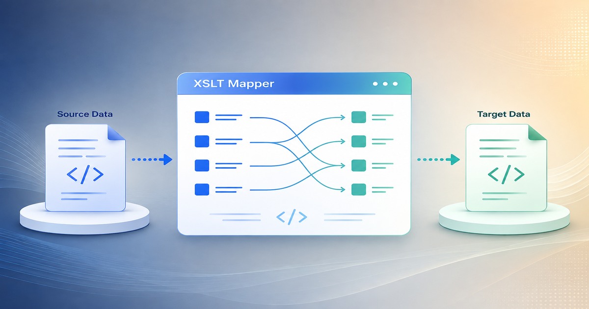 XSLT Mapper data transformation between source and target systems in Oracle Integration Cloud