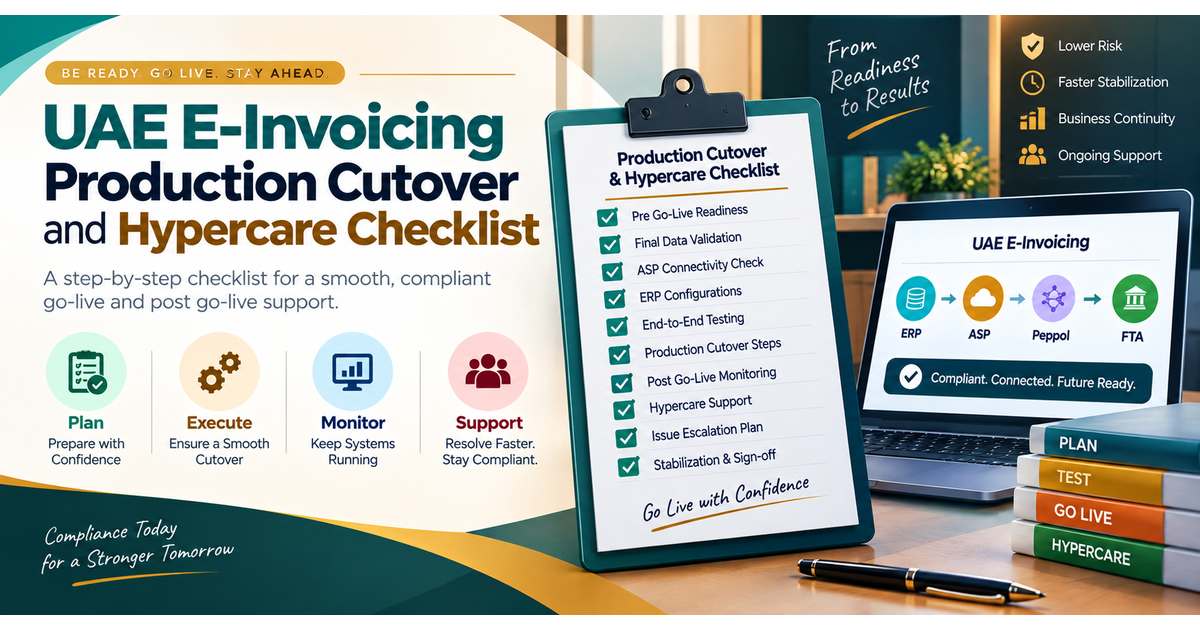 UAE E-Invoicing Production Cutover and Hypercare Checklist